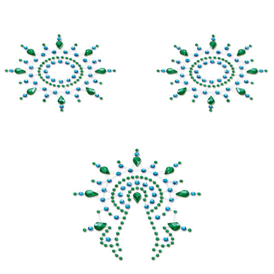 Petits Joujoux Gloria Green Nipple and Vagina Pasties Petits Joujoux Gloria Green Nipple and Vagina Pasties